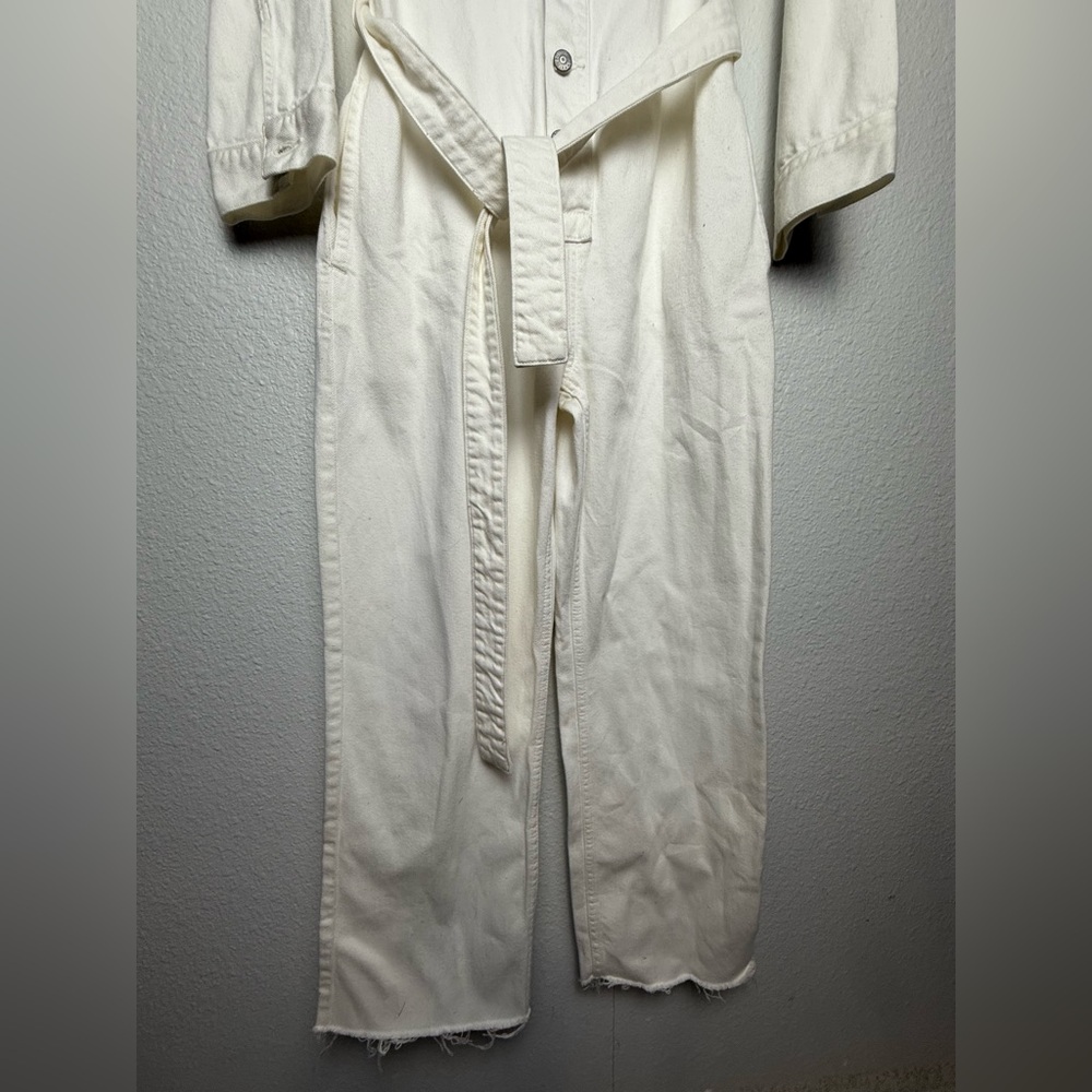 Boyish Cream Button-Up Belted Jumpsuit Size M. - Picture 4 of 14